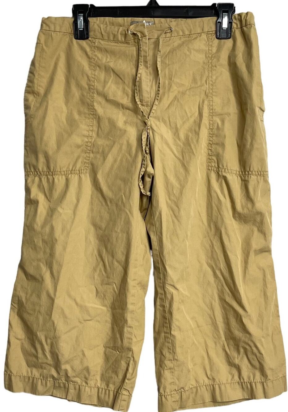 J Crew Pants Size 6 Tan 100% Cotton Pockets Utility Baggy Safari Earthy Cropped